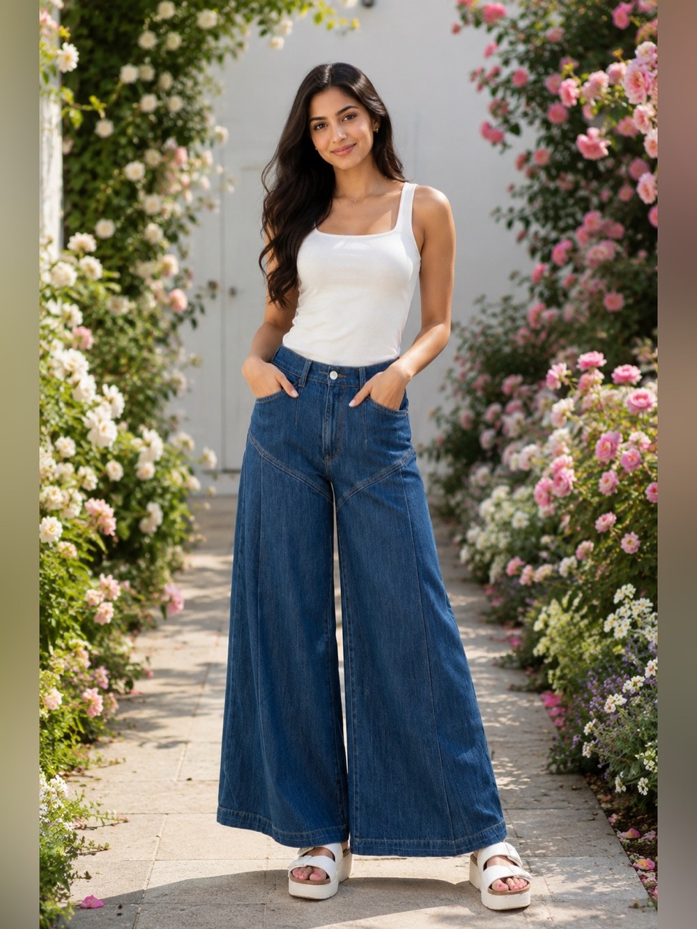 Anthropologie Pilcro Seamed Flounce high rise wide leg jeans - Picture 6 of 12